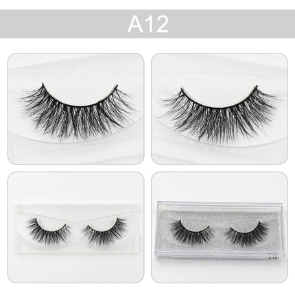 LEHUAMAO 3D Mink Eyelash Fluffy Cross Thick Natural Fake Eyelashes Lashes Dramatic Makeup Eye Lashes Handmade False Eyelash