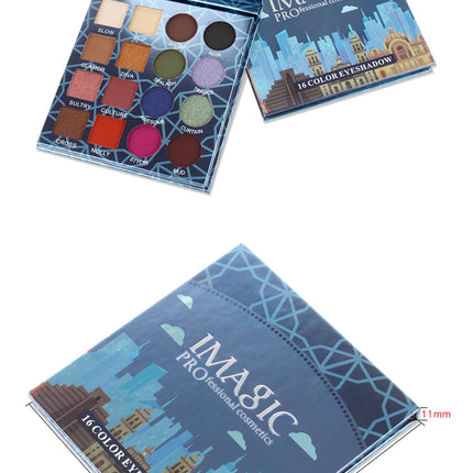 IMAGIC New Arrival Charming Eyeshadow 16 Color Makeup Palette Matte Shimmer  Pigmented Eye Shadow Powder