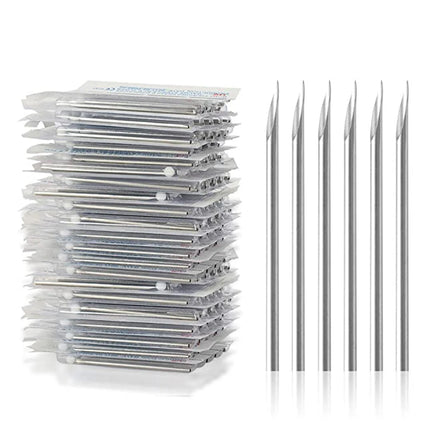 Sterile Disposable Tattoo 12g/14g/16g/18g Piercing Needles Navel Nipple Ear Nose Lip Stainless Steel Piercing Needles Kit Tool