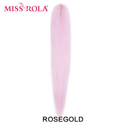 Miss Rola Synthetic 26 Inches 75g Kanekalon Hair Wholesale Bulk Braid Hair Extension Pre Stretched Pink Blonde Twist Jumbo Braid