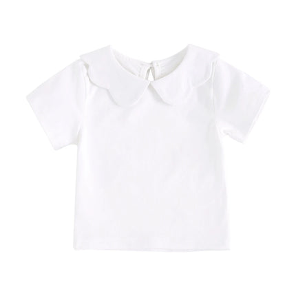 Sanlutoz Soft Cotton Baby Girls T-shirt Cute Infants Tops Clothing White Newborn Toddler Shirts Clothes Casual