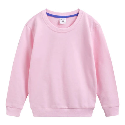 DE PEACH Autumn Cotton Children Loose Casual Sweatshirt Baby Boys Girls Pullover Shirts Teenager Kids Solid Color Bottoming Tops
