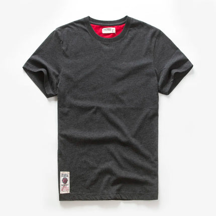 Men's Cotton Solid Color T-Shirt Men Casual O-Neck Basic T-Shirt Male High Quality Classic Tops
