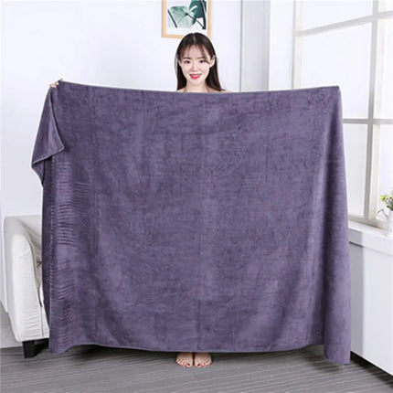 100X200cmSuper thick Microfiber Bath Towels – Super Absorbent, Soft, Fast Drying and Oversized Bath Lines Multip  Grey towel