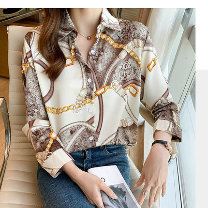 Fashion Printing Ladies Shirts Women's Blouses Spring Autumn Long Sleeve Shirts Tops Blusas Mujer