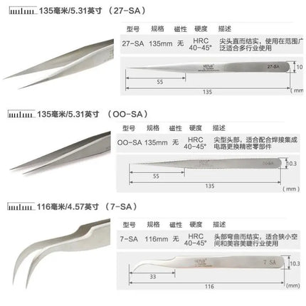 Vetus 6A-SA 3D/6D Volumn Eyelash Extension Tweezers Stainless Steel Fan Lashes Tweezers Excellent Closure Makeup Tools