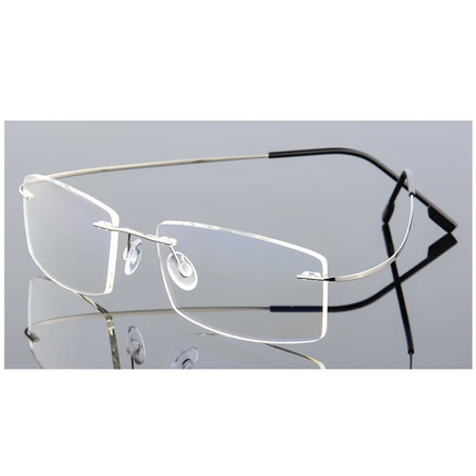 Ultralight Coating Frameless Myopia Glasses -1.0 -1.5 -2.0 To -5.0, Rimless Super Light Stainless Steel Hyperopia +1.0 +2.0 +4.0