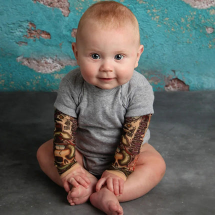 Baby Bodysuits Tattoos Print Rock 6M-24M Cotton Infant Long Sleeve Bodysuit