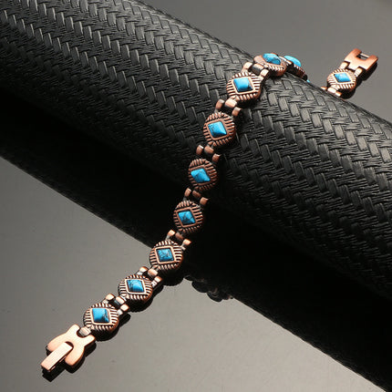 Oktrendy Natural Gem Stone Copper Magnetic Bangle Bracelet Women Pure Copper Magnetic Bracelet healing Chain Wristband