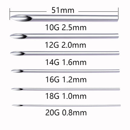 1/3/5Pcs Disposable Body Piercing Needles Medical Needle for Navel Nipple Lip Navel Ring Kit Surgical Steel Tool
