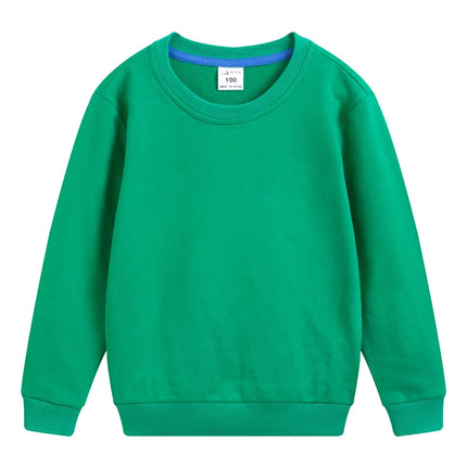 DE PEACH Autumn Cotton Children Loose Casual Sweatshirt Baby Boys Girls Pullover Shirts Teenager Kids Solid Color Bottoming Tops