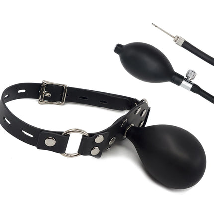 Inflatable Silicone Penis/Ball Gag Oral Dildo Open Mouth Plug Expandable Pump Big Anal Butt Plug Vibrator BDSM Flirt Sex Tools