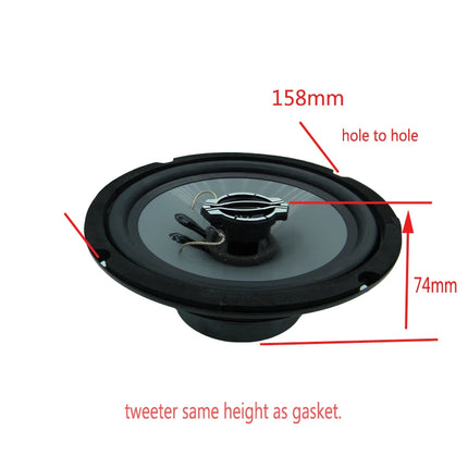 3 way Quality  6.5 inch Car Coaxial 300watts 4 Ohm  Speaker Grey  Injection Cone 6.5"  Universal Speakers