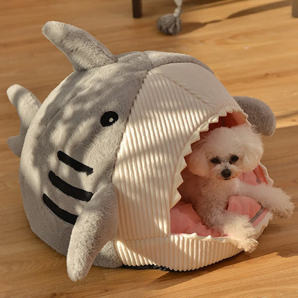 Enclosed Warm Cat Bed For Portable Pet Beds Sweet Kittens Basket Cushion Cat Pillow Mat Tent Puppy Nest Cave Cats House Goods