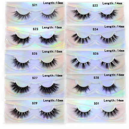LEHUAMAO Makeup Mink Lashes 3D Short Mink Eyelashes Natural False Eyelashes Fluffy Mink Lashes Extension 12mm-15mm Eyelashes