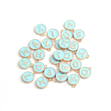 New 12*14mm A-Z Letter Charms Enamel Charms Alphabet Initial Letter Handmade Pendant For Diy Bracelet Jewelry Making Wholesale