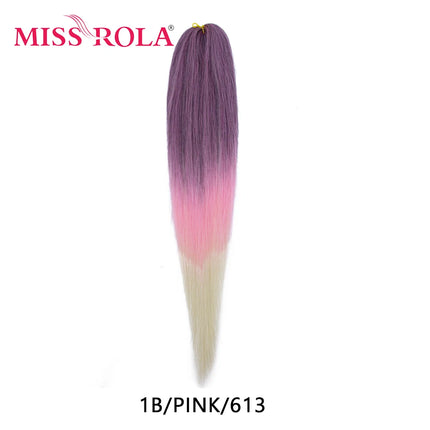 Miss Rola Synthetic 26 Inches 75g Kanekalon Hair Wholesale Bulk Braid Hair Extension Pre Stretched Pink Blonde Twist Jumbo Braid