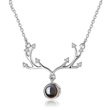 Letter Necklace 100 Languages I Love You Projection Pendant Necklace Women Jewelry Best Friends Collier Femme Bijoux Gifts