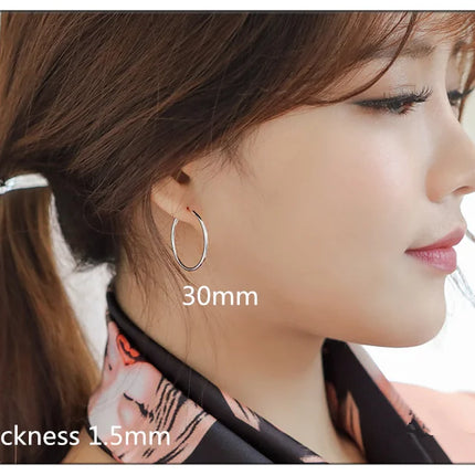 925 Sterling Silver Simple Ear Bone Hoop Earrings For Women Small Hoop Earrings Ear Bone Buckle Round Circle Earrings Hoops Gift