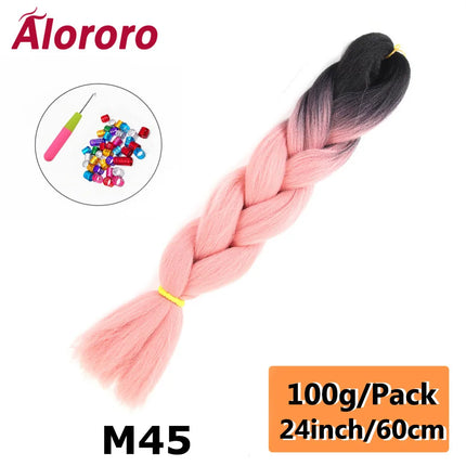 24 Inch Jumbo Braids for Hair Extensions Purple Synthetic Braiding Hair Accessories 100G/Pack Women DIY Hair for Crochet Braid