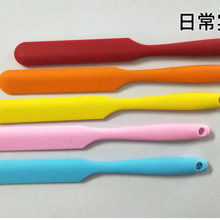 High Temperature Resistant Silicone Long Spatula Multi-color Cream Spatula Household Cake Making Small Accessories Baking Tools