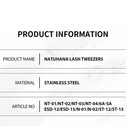 NATUHANA Anti-static Straight Eyelash Extension Tweezers Industrial Precision Curved Straight Lash Eyebrow Tweezers Makeup Tools