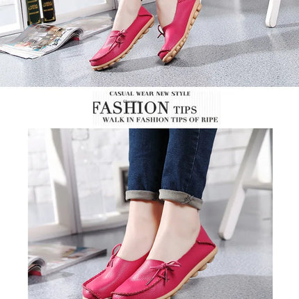 Women Flats Hot Sell Colourful Leather Women Loafers Ballet Pointed Toe Flats Ladies Shoes Loafers Plus Size 44 Zapatos De Mujer