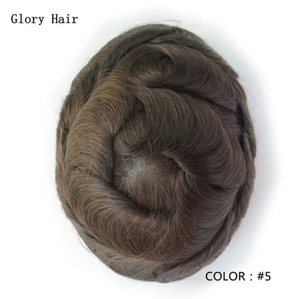 0.12-0.14mm Injected Thin Skin 130%Density Man Hair Prosthesis Human Hair Male Toupee Wig Adult Capillary Prosthesis Hair System