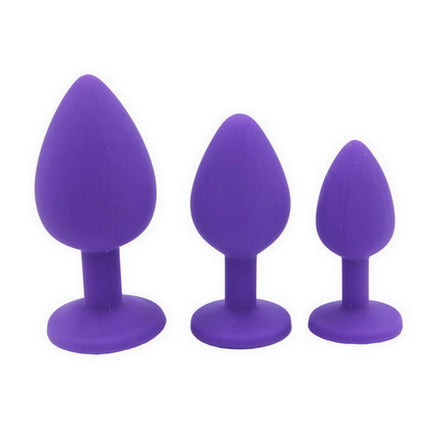 Unisex Silicone Butt Plug 3 Sizes Anal Dildo Sex Stopper Adult Toy for Men/Women Couple Anal Trainer No Vibrator