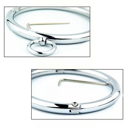Stainless Steel Collar Neck Ring Slave BDSM Metal Collar Slave Bondage Positioning Bandage Fetish Adult Games Sex Toys For Woman