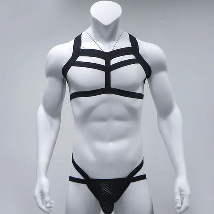 Bondage Men Harness Thong Set Man Body Chest BDSM Jockstraps Costume Jock Strap Fetish Lingerie Halter Neck Clothing