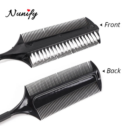 Nunify High Quality Double Side Dye Comb Nylon Fiber Tail Comb Professional Hair Stylist Barber Comb Fine-Toothed Comb