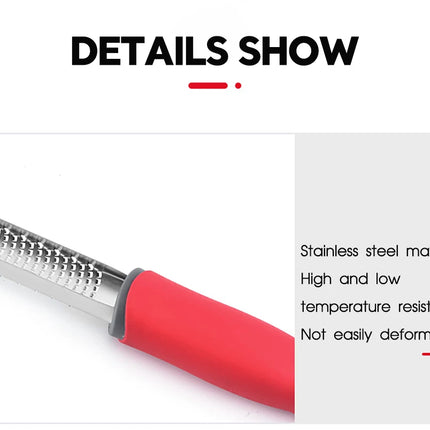 Stainless Steel Cheese Grater Citrus Lemon Zester Peeler Cheese Lemon Fruit Chocolate Grater With Non-Slip Handle Kitchen Gadget