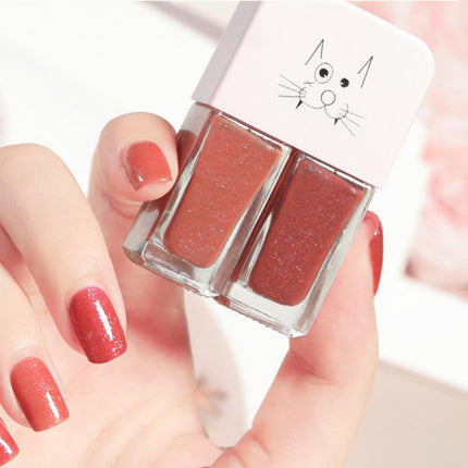 Manicure Water-based Bright Scrub Can Tear Gemini Nail Polish Two Bottles Set Twin Nail Polish Combination Glitter Nal Art Tools