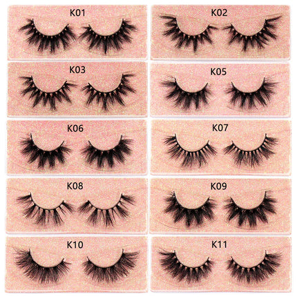 FOXESJI False Eyelashes 3D Mink Eye Lashes Strip Fluffy Dramatic Thick Cross Mink Eyelashes Soft Wispy Fake Eyelashes Extension