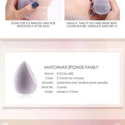 Wholesale FOCALLURE Beauty Egg Makeup Blender Cosmetics Sponge Puff Makeup Sponge Cushion Foundation Powder Beauty Makeup Tool