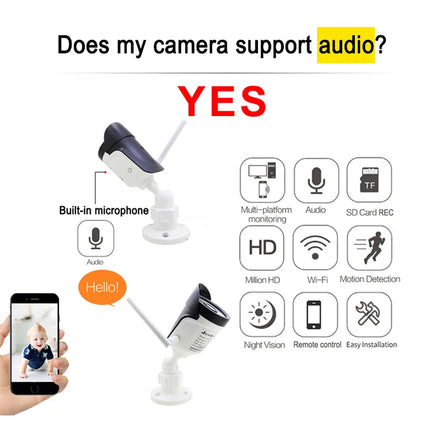 JIENUO 5MP Wireless IP Camera 1080P Indoor Outdoor Waterproof Audio Cctv Security Surveillance IPCam Onvif HD WIfi Net Home Cam
