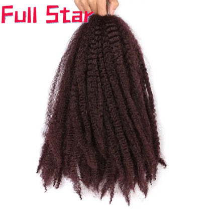 18inch Afro Kinky Curly Marley Braids Synthetic Crochet Braid Yaki Ombre Braiding Hair Extensions Bulk Black Brown Burgundy