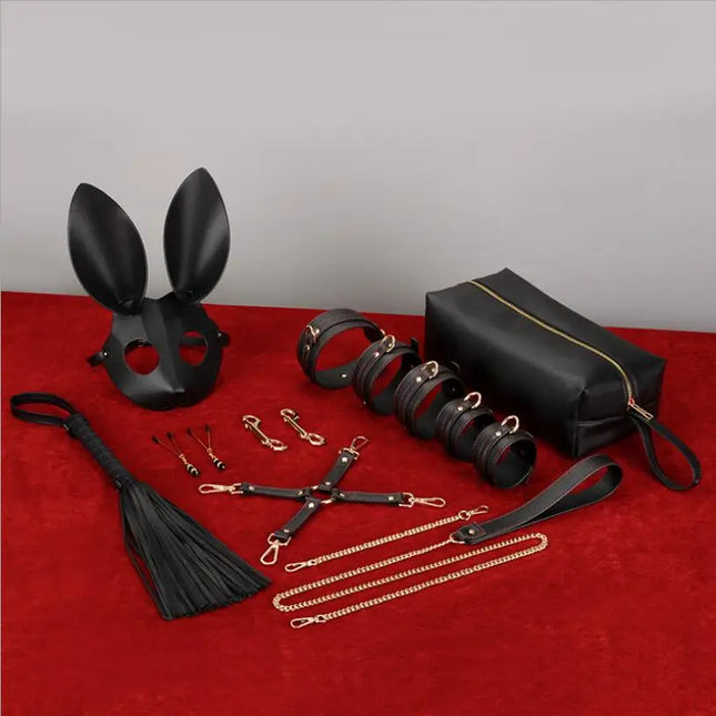 Sex Products For Adults Games Leather Bondage BDSM Kits Handcuffs Sex Toys Whip nipple clamps Women Sex Accessories S0924