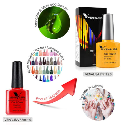 Venalisa VIP4 7.5ml Gel Nail Polish Hema Free Full Coverage Beautiful Semi Permanent Soak Off UV LED Gel Nail Polish Gel Lacquer