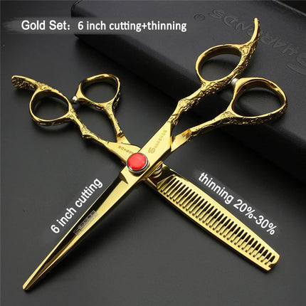6/7 inch Japan440c Steel Professional Barber Scissors Hair Design Tool Barber Scissors Hairstylist Hairdressing Scissors Salon