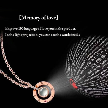 Letter Necklace 100 Languages I Love You Projection Pendant Necklace Women Jewelry Best Friends Collier Femme Bijoux Gifts