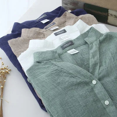 Thin cotton linen sunscreen shirt women elegant vintage long sleeve blouse women Streetwear Casual Blusas Beach Tops