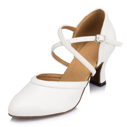 Women's Latin Shoes White Wedding Party Ballroom Party Tango Salsa Summer Women's Shoes High Heels Professional Dance Shoes