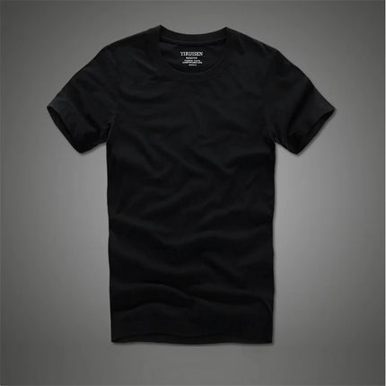 Men Tshirt 100% Cotton Solid Color O-Neck Short Sleeve T shirt Male High Quality Tops Soft Clothing