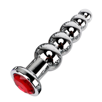 Stainless Steel Prostate Massage Butt Plug Heavy Anus Beads with 5 Balls Sex Toys for Men/ Women/Gay Metal Anal Plugs