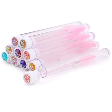 10pcs Pink Eyelashes Brushes Reusable Eyebrow Brush for Eyelash Extension Crystal Eyelash Brush Mascara Tube Make Up Hot Sales