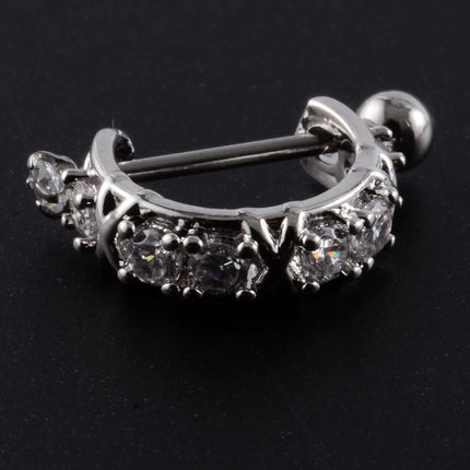 1pc Ear Tragus Cartilage Ring Stainless Steel Barbell With Cz Hoop Cartilage Cuff Piercing Helix Daith Rook Lobe Earrings