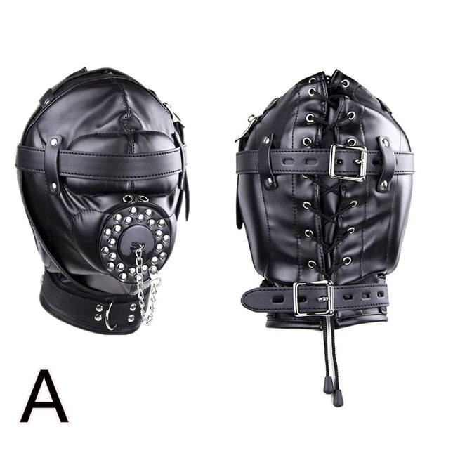 PU Leather Fetish Hood Headgear Sex Toys for Women BDSM Bondage Sex Mask Bdsm Toys Adult Games Sex Products for Adults