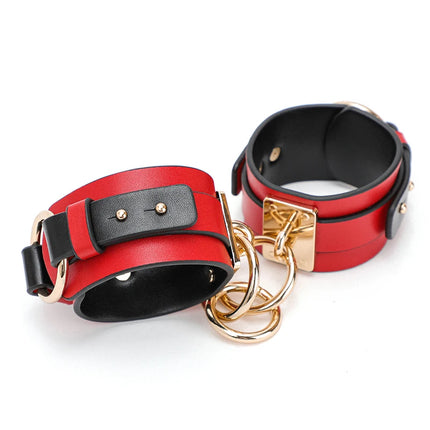 BLACKWOLF BDSM Kits Genuine Leather Bondage Set Fetish Handcuffs Collar Gag Whip Erotic Sex Toys For Women Couples Adult Games